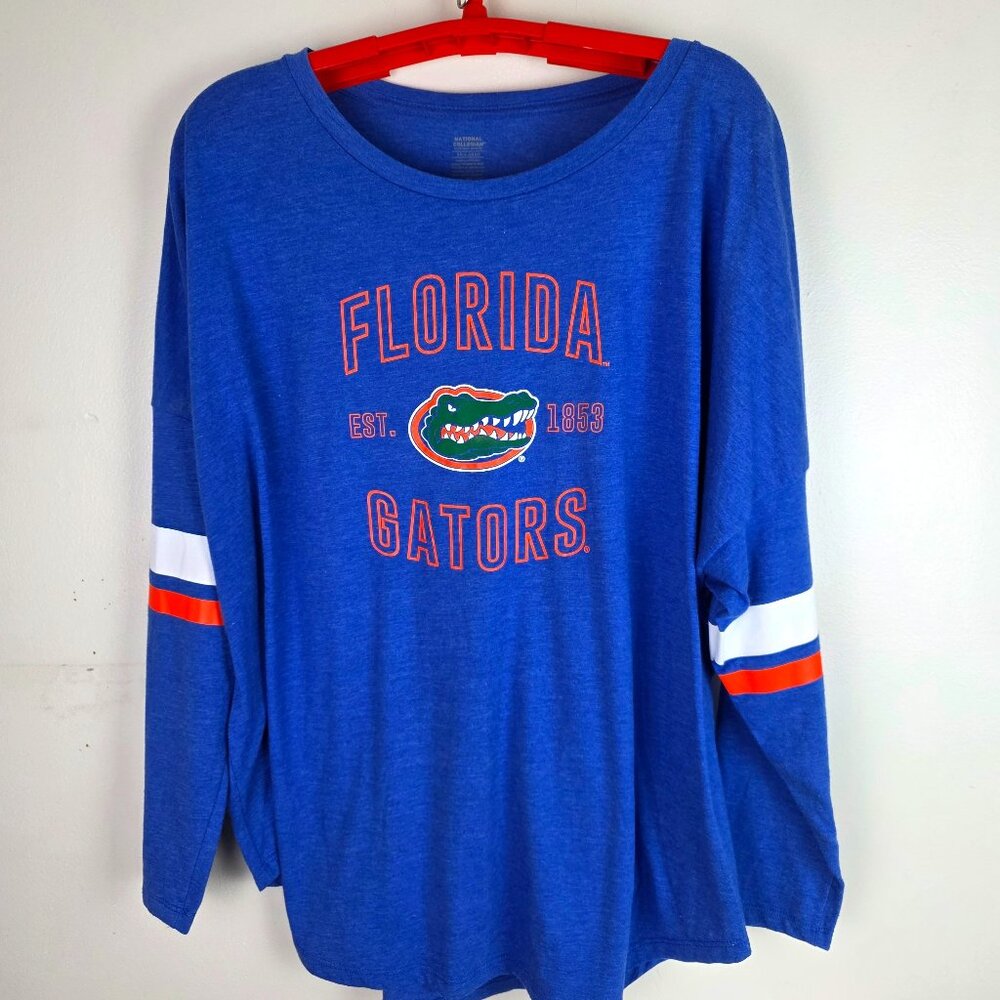 National Collegian Florida Gators Blue Long Sleeved Tee Shirt Size XXL